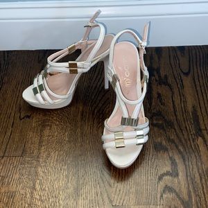 Aldo white and gold sandal